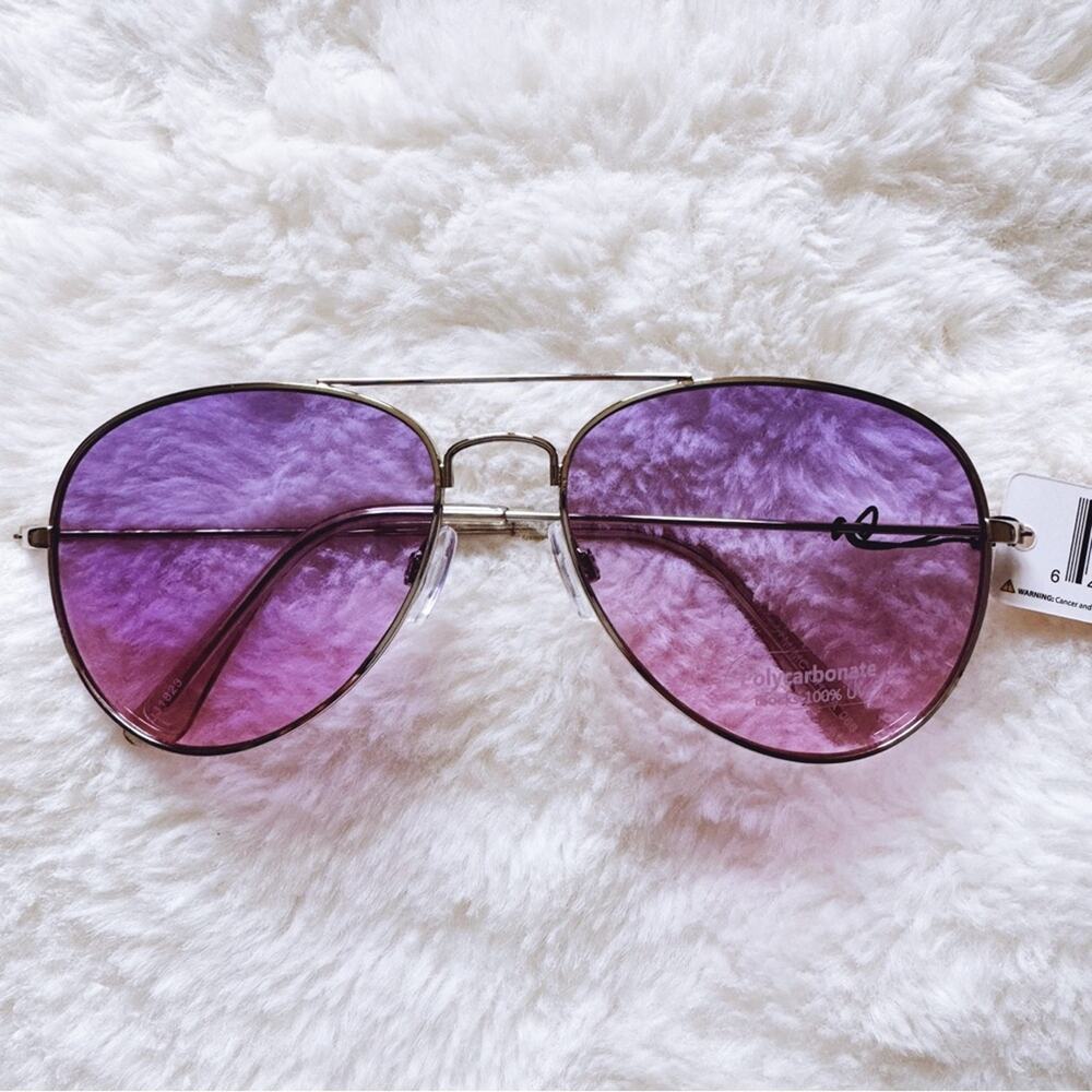 Rosalia Purple Full Rim Aviator Sunglasses